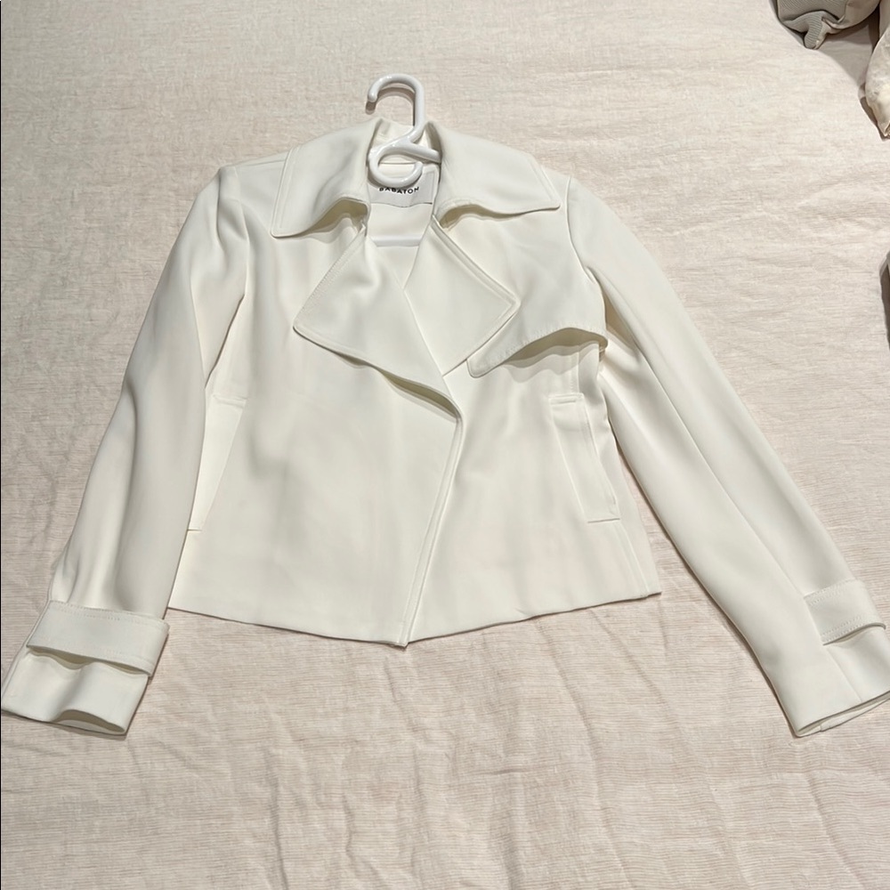 Babaton White Blazer with Wide Collar